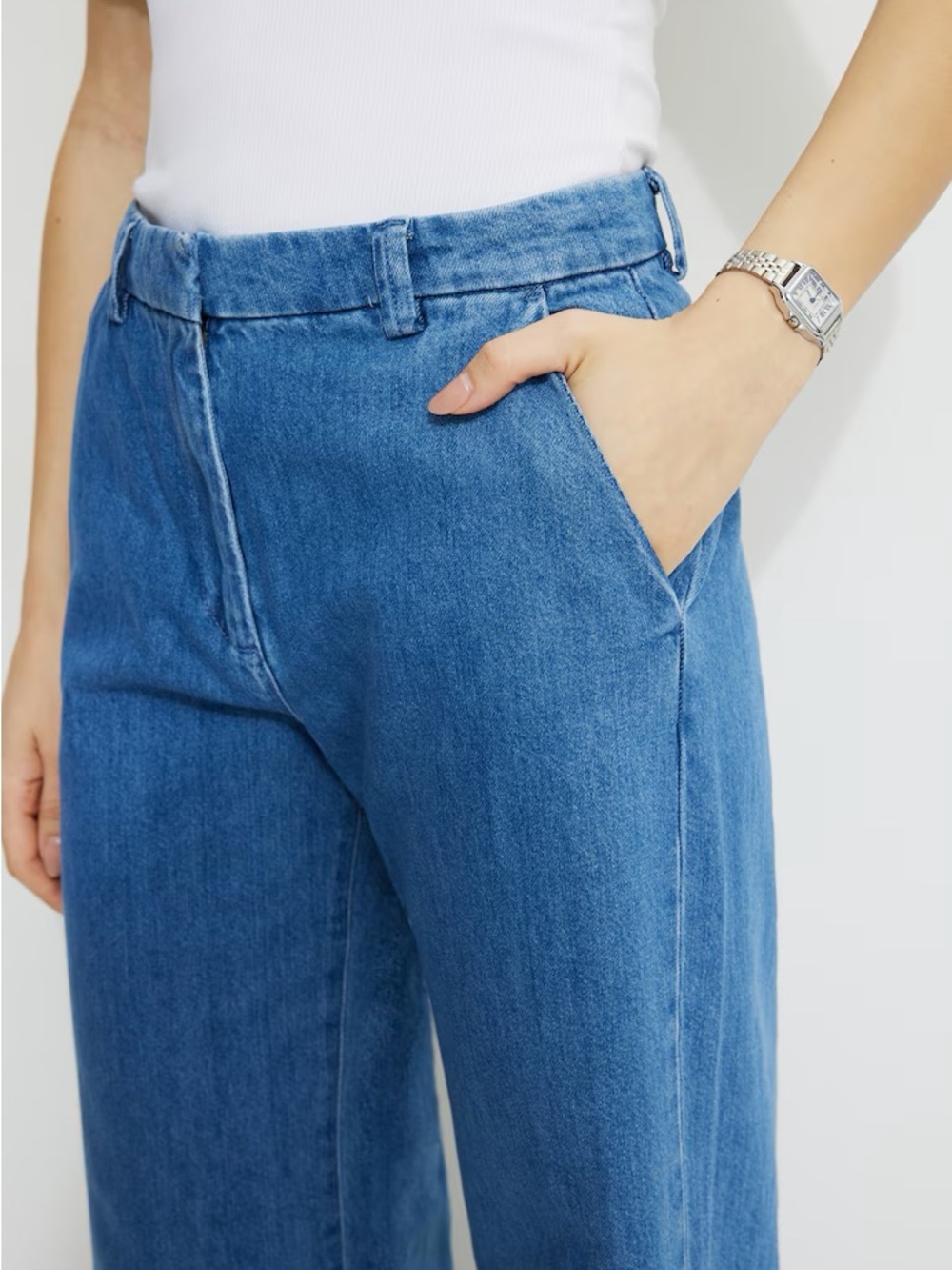 NWT Dynamite Wide Leg Trouser Jeans in Prospect Blue- Size 4/ 27 - Picture 4 of 13